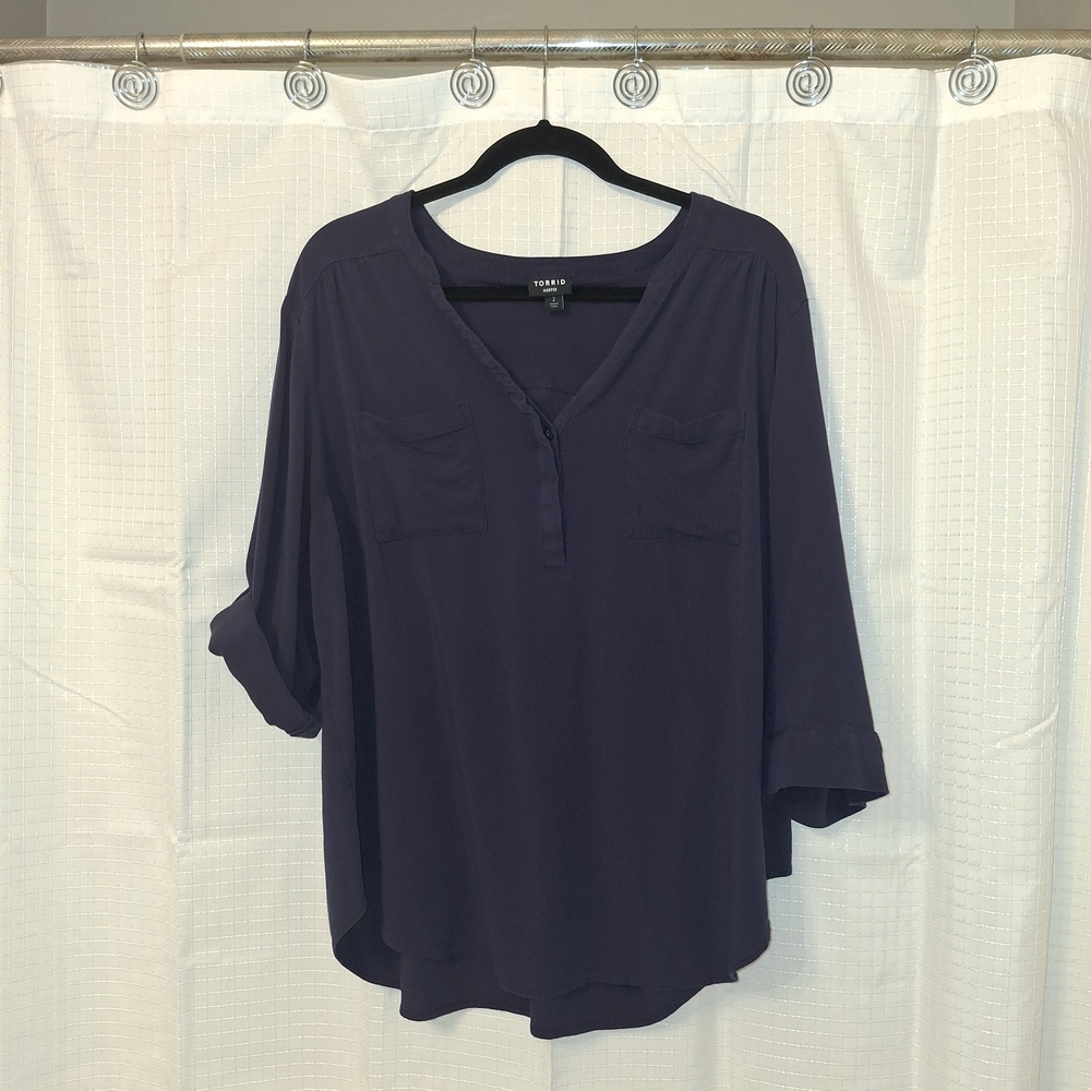 Torrid Navy Blouse